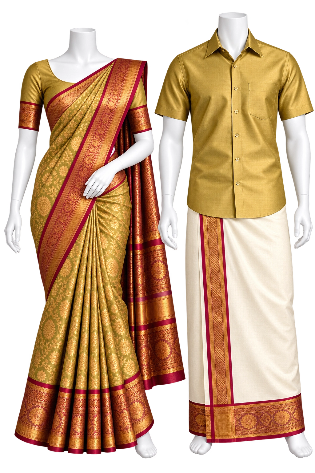 Couples Combo – Mustard Gold, Green & Magenta