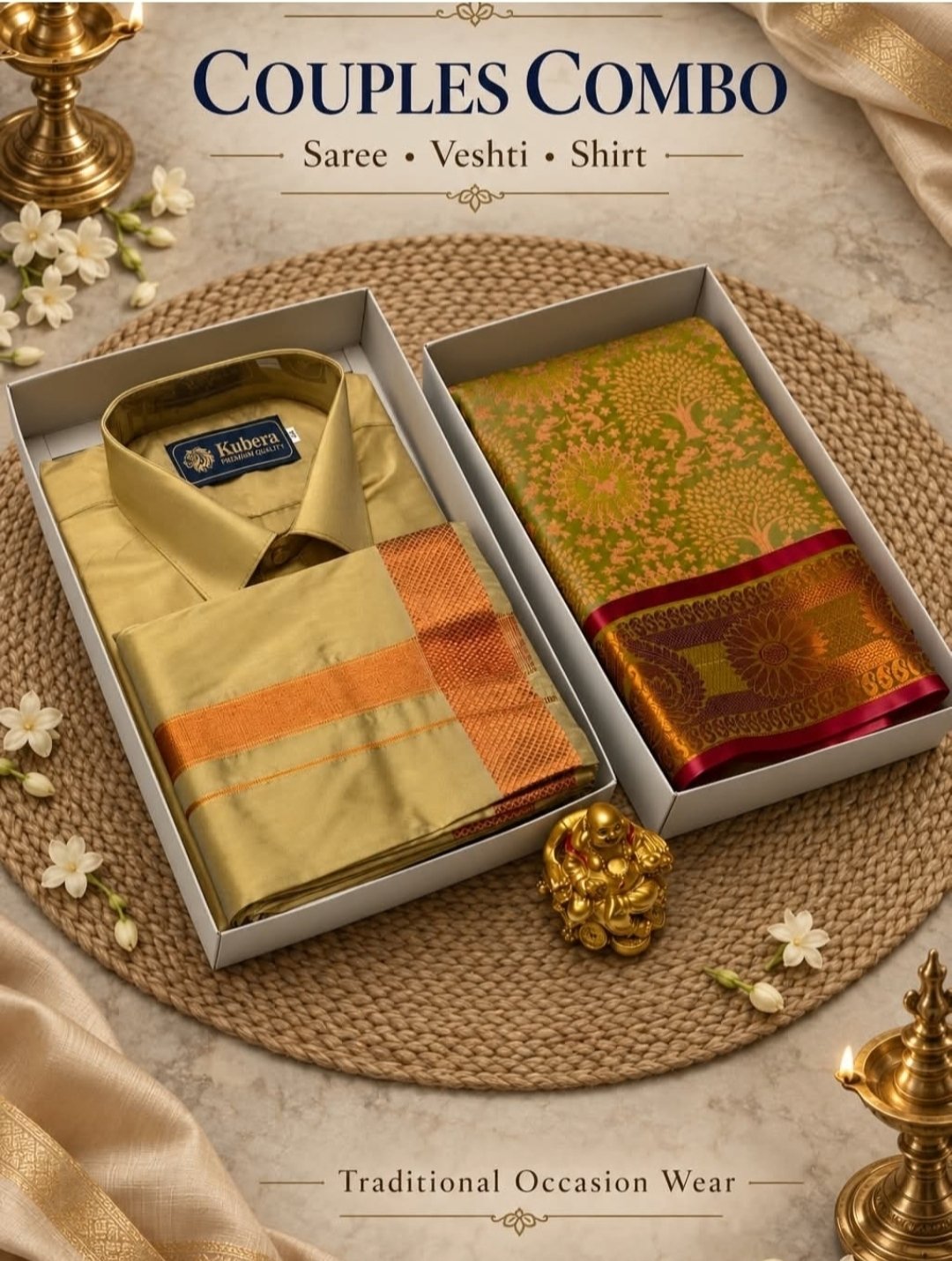 Couples Combo – Mustard Gold, Green & Magenta